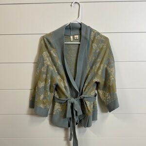 Floral Kimono Cardigan with Tie